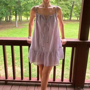 Angie Lavender Checkered Sleeveless Dress
